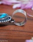Chimney Butte Naja Pendant, Kingman Turquoise Oval, Domed Crescent, Navajo Sterling