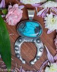 Chimney Butte Naja Pendant, Kingman Turquoise, Starburst Conchos, Navajo Sterling