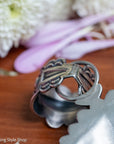 Roland Dixson Large Concho Pendant, Repousse Cross, Navajo Sterling Silver