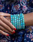 Turquoise Cuff Bracelet by Federico Jimenez | Sterling Silver | Vintage Style | Stacker Bracelets
