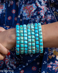 Turquoise Cuff Bracelet by Federico Jimenez | Sterling Silver | Vintage Style | Stacker Bracelets