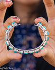 Turquoise Cuff Bracelet by Federico Jimenez | Sterling Silver | Vintage Style | Stacker Bracelets