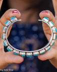 Turquoise Cuff Bracelet by Federico Jimenez | Sterling Silver | Vintage Style | Stacker Bracelets