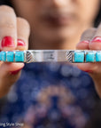 Turquoise Cuff Bracelet by Federico Jimenez | Sterling Silver | Vintage Style | Stacker Bracelets