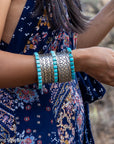 Turquoise Cuff Bracelet by Federico Jimenez | Sterling Silver | Vintage Style | Stacker Bracelets