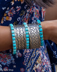 Turquoise Cuff Bracelet by Federico Jimenez | Sterling Silver | Vintage Style | Stacker Bracelets