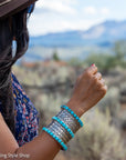 Turquoise Cuff Bracelet by Federico Jimenez | Sterling Silver | Vintage Style | Stacker Bracelets