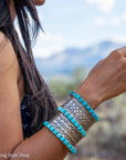 Turquoise Cuff Bracelet by Federico Jimenez | Sterling Silver | Vintage Style | Stacker Bracelets