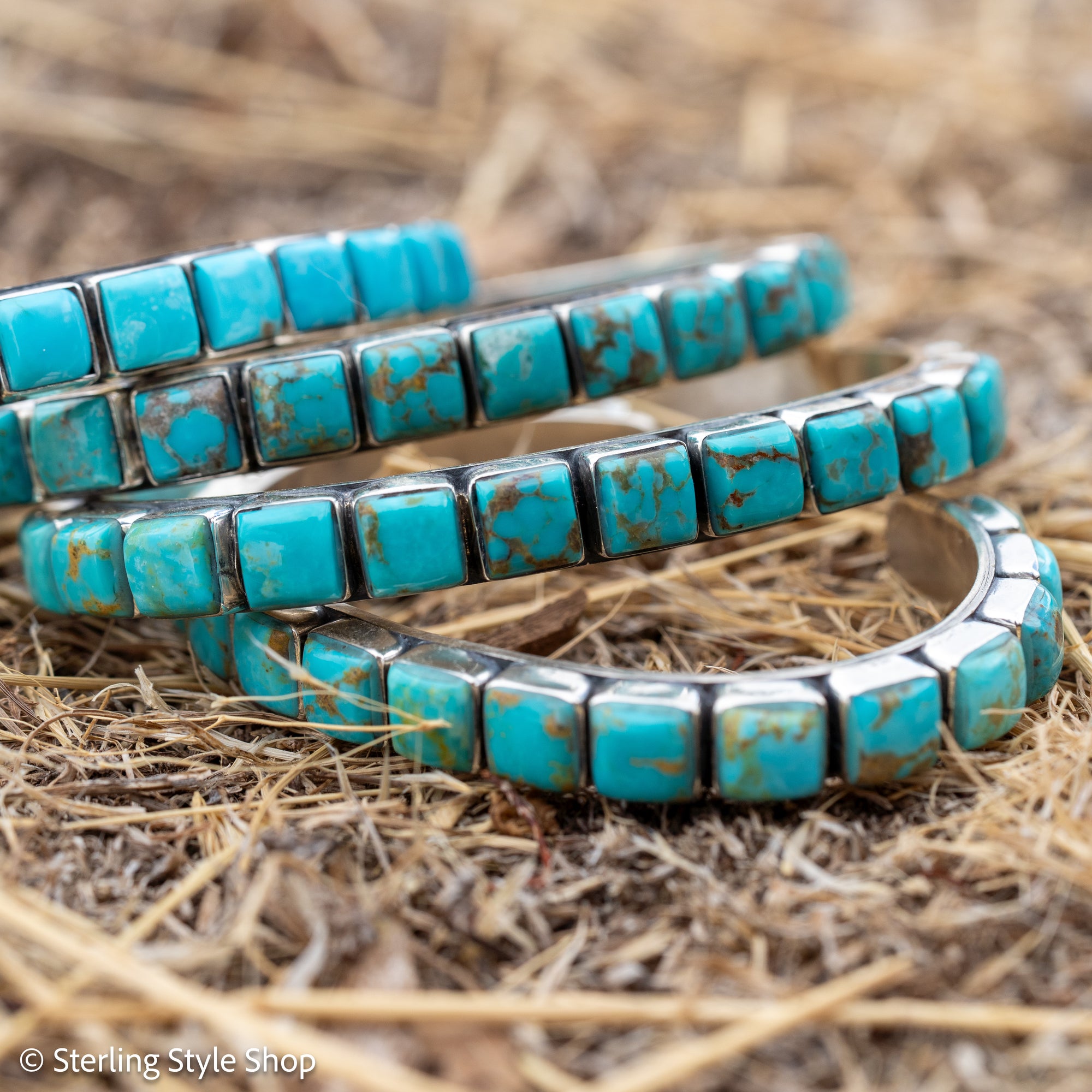 Turquoise Cuff Bracelet by Federico Jimenez | Sterling Silver | Vintage Style | Stacker Bracelets