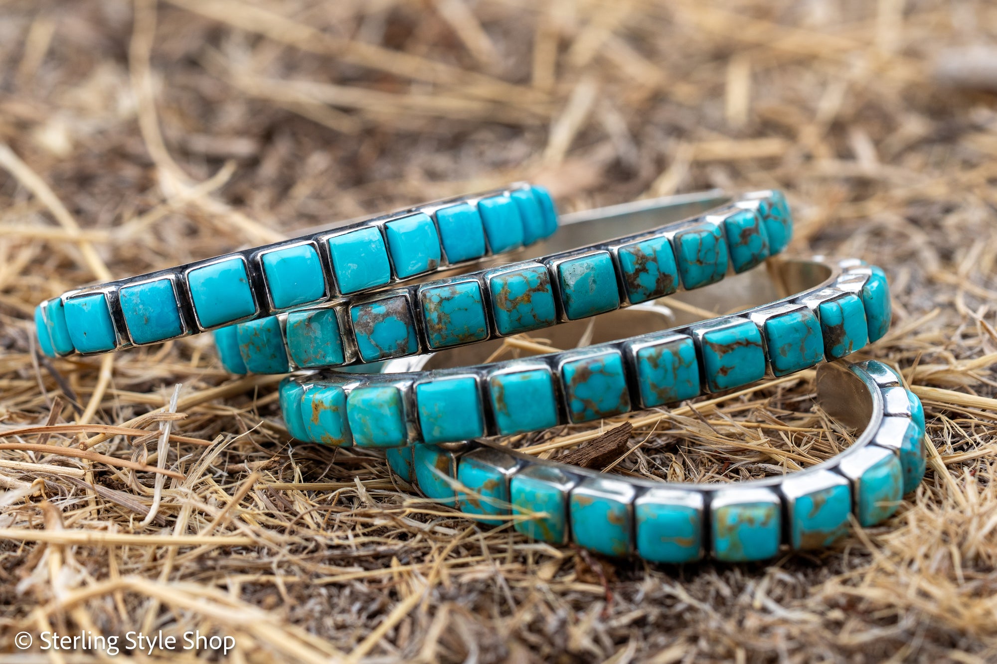 Turquoise Cuff Bracelet by Federico Jimenez | Sterling Silver | Vintage Style | Stacker Bracelets