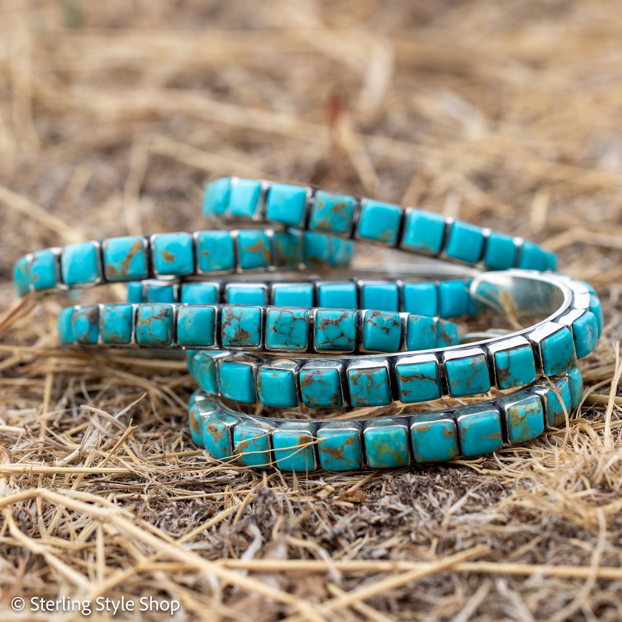 Turquoise Cuff Bracelet by Federico Jimenez | Sterling Silver | Vintage Style | Stacker Bracelets