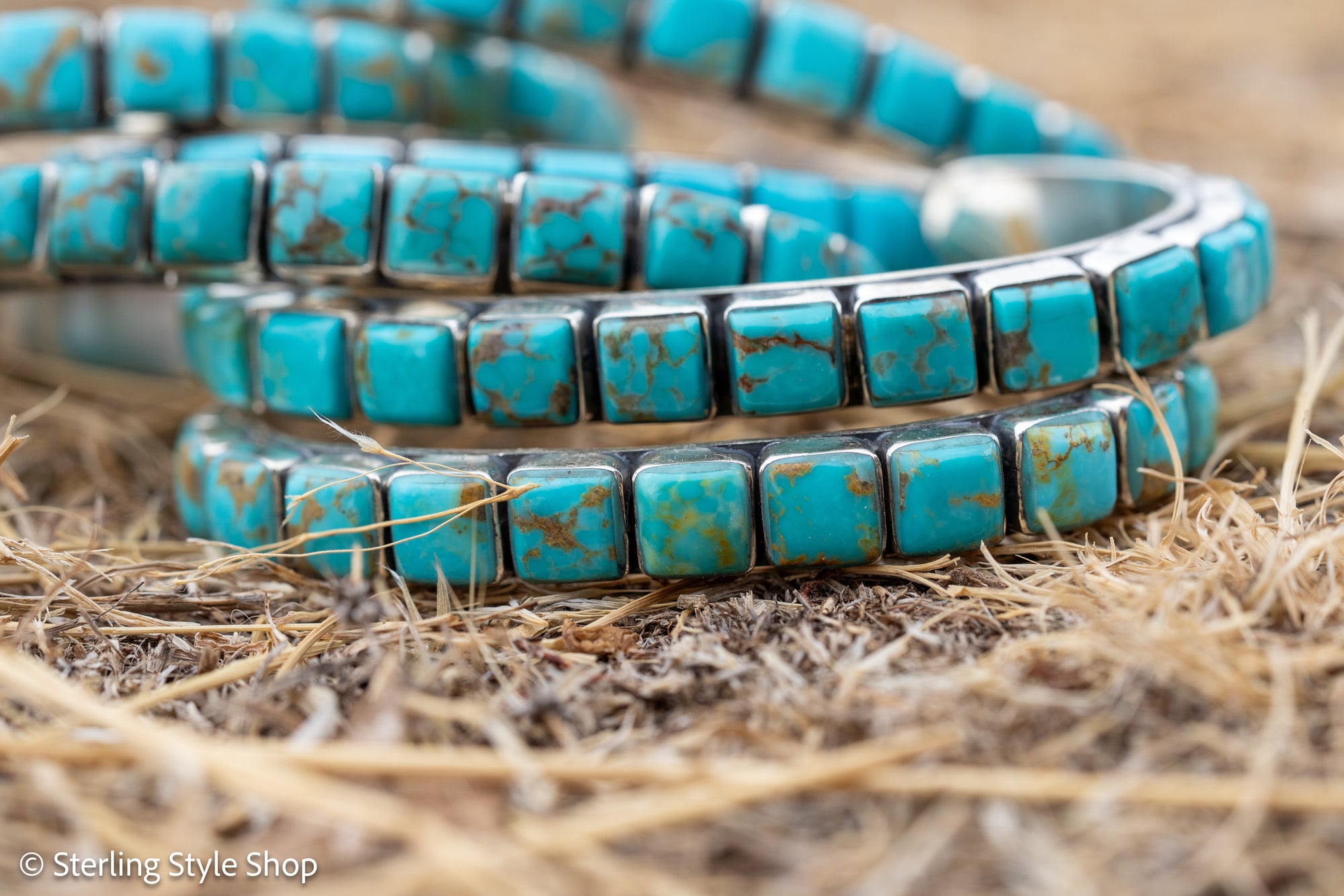 Turquoise Cuff Bracelet by Federico Jimenez | Sterling Silver | Vintage Style | Stacker Bracelets