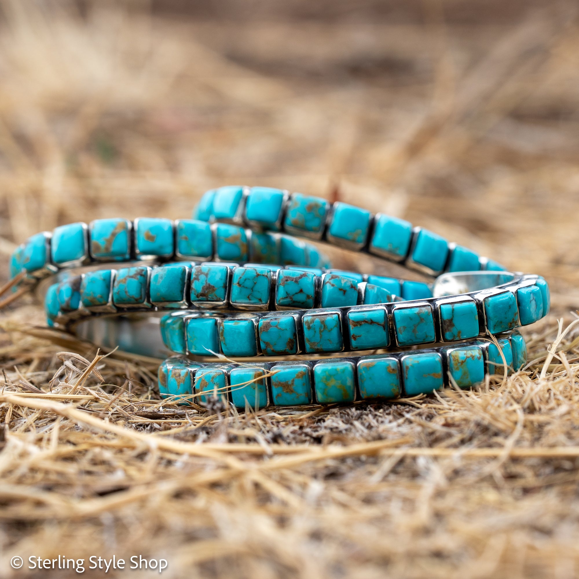 Turquoise Cuff Bracelet by Federico Jimenez | Sterling Silver | Vintage Style | Stacker Bracelets