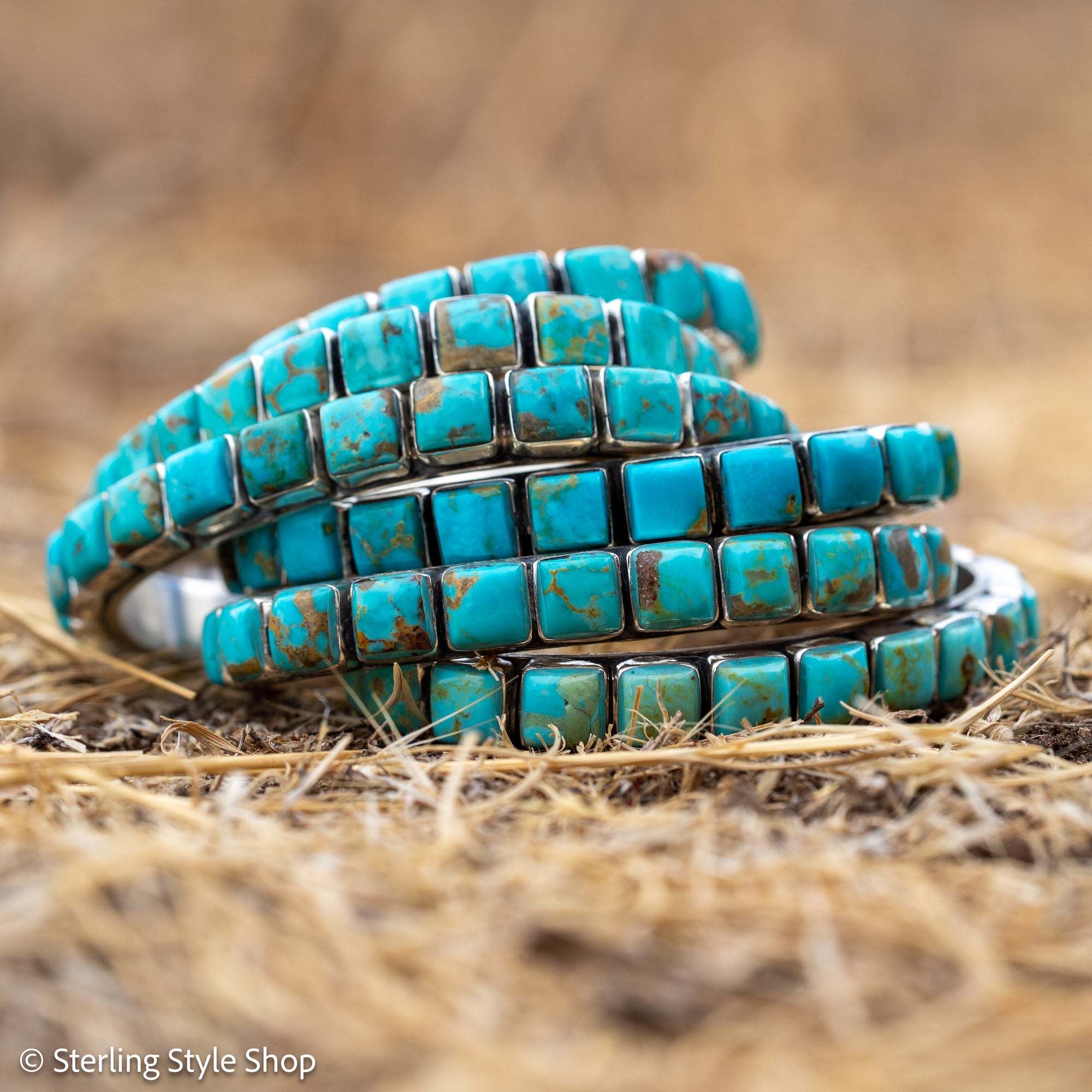 Turquoise Cuff Bracelet by Federico Jimenez | Sterling Silver | Vintage Style | Stacker Bracelets