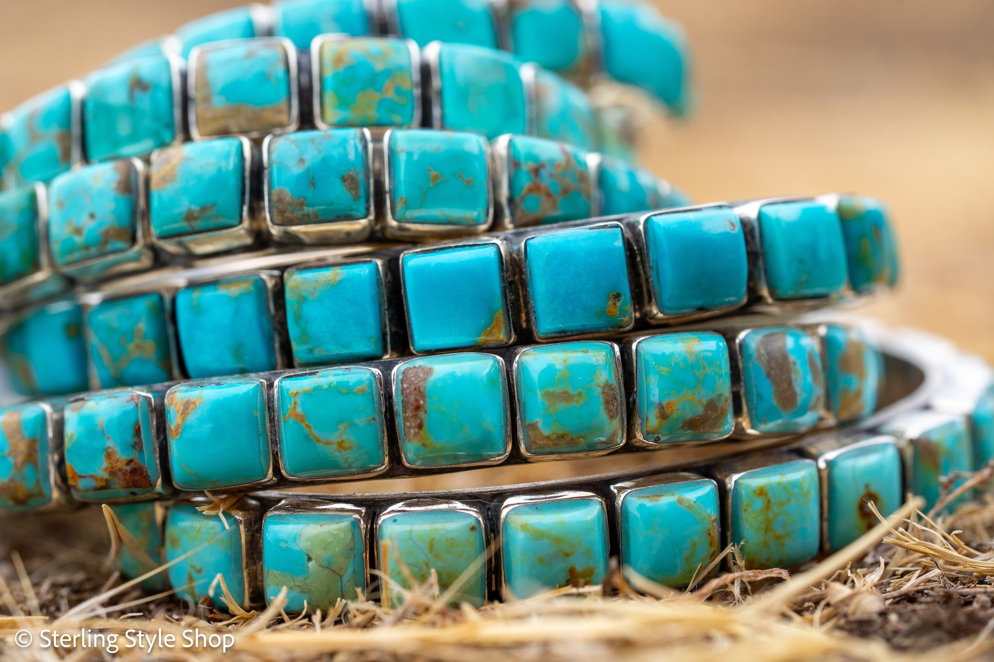 Turquoise Cuff Bracelet by Federico Jimenez | Sterling Silver | Vintage Style | Stacker Bracelets