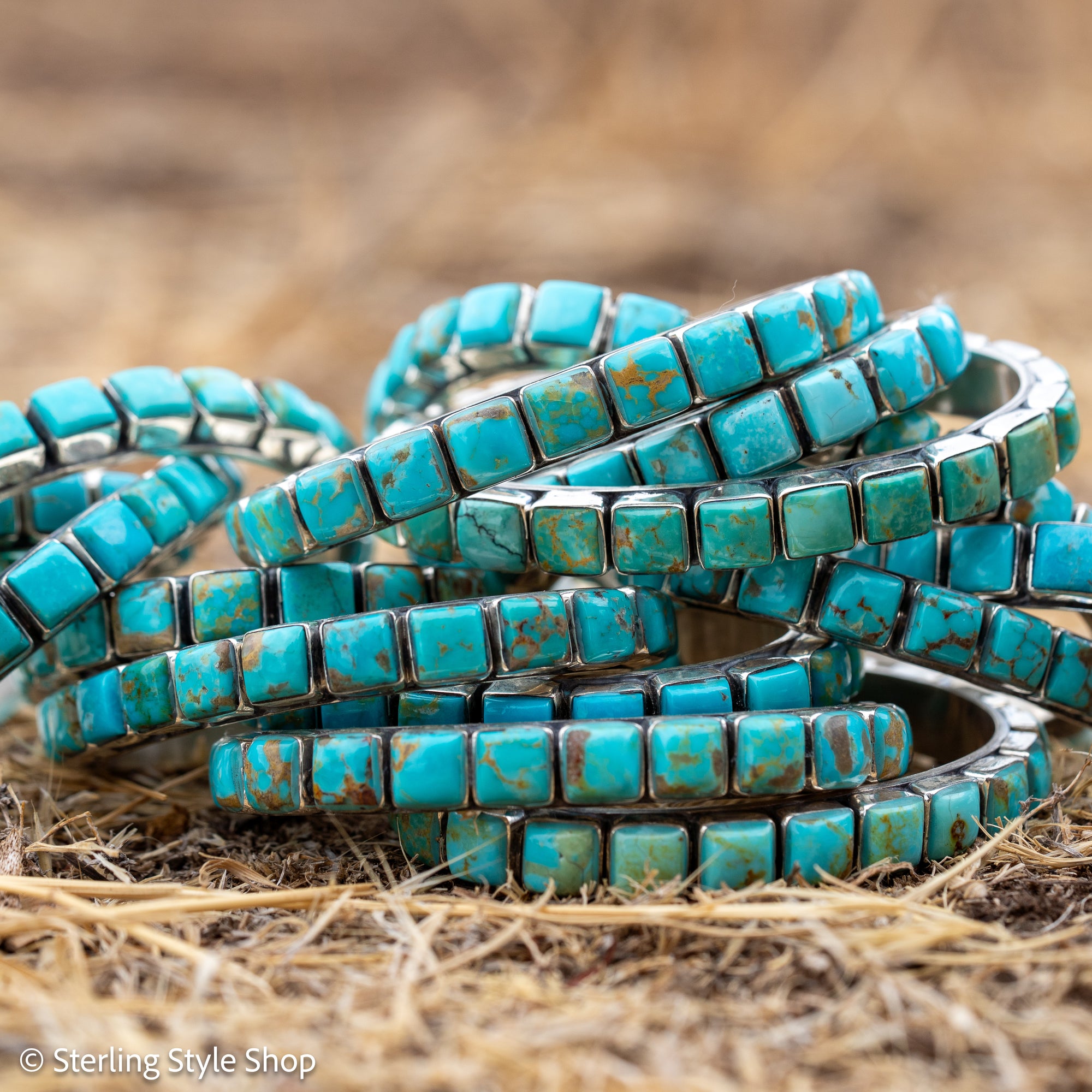 Turquoise Cuff Bracelet by Federico Jimenez | Sterling Silver | Vintage Style | Stacker Bracelets