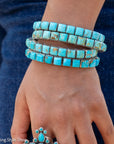 Turquoise Cuff Bracelet by Federico Jimenez | Sterling Silver | Vintage Style | Stacker Bracelets