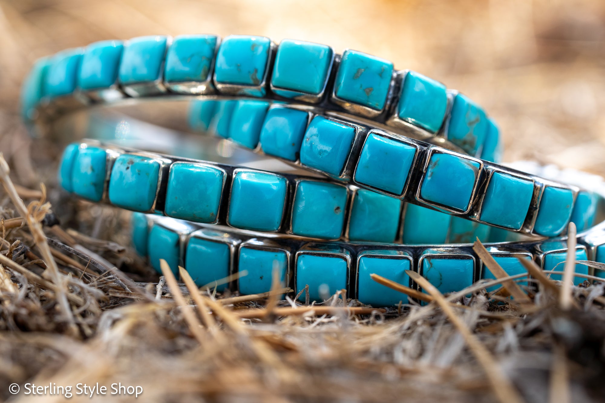 Turquoise Cuff Bracelet by Federico Jimenez | Sterling Silver | Vintage Style | Stacker Bracelets