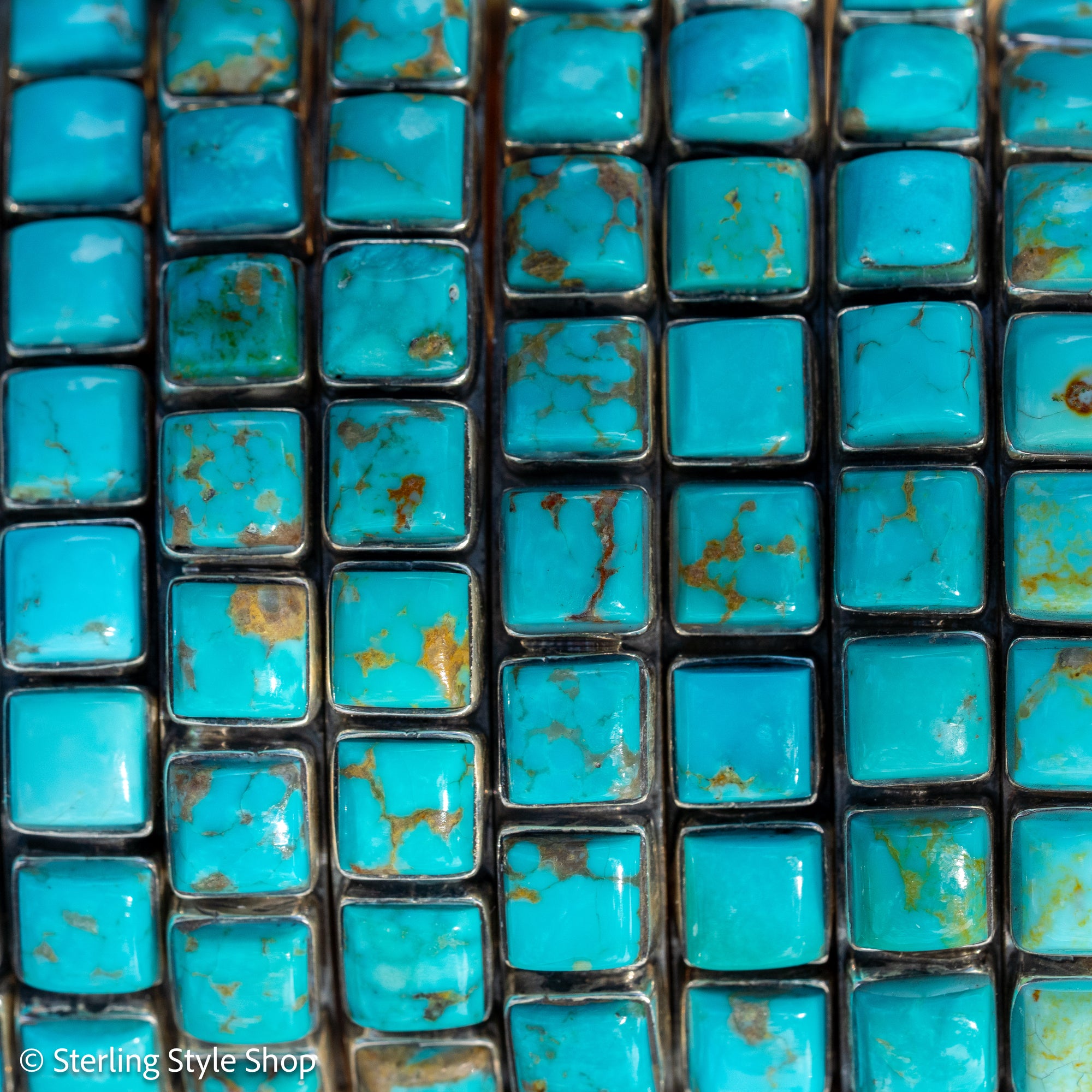 Turquoise Cuff Bracelet by Federico Jimenez | Sterling Silver | Vintage Style | Stacker Bracelets