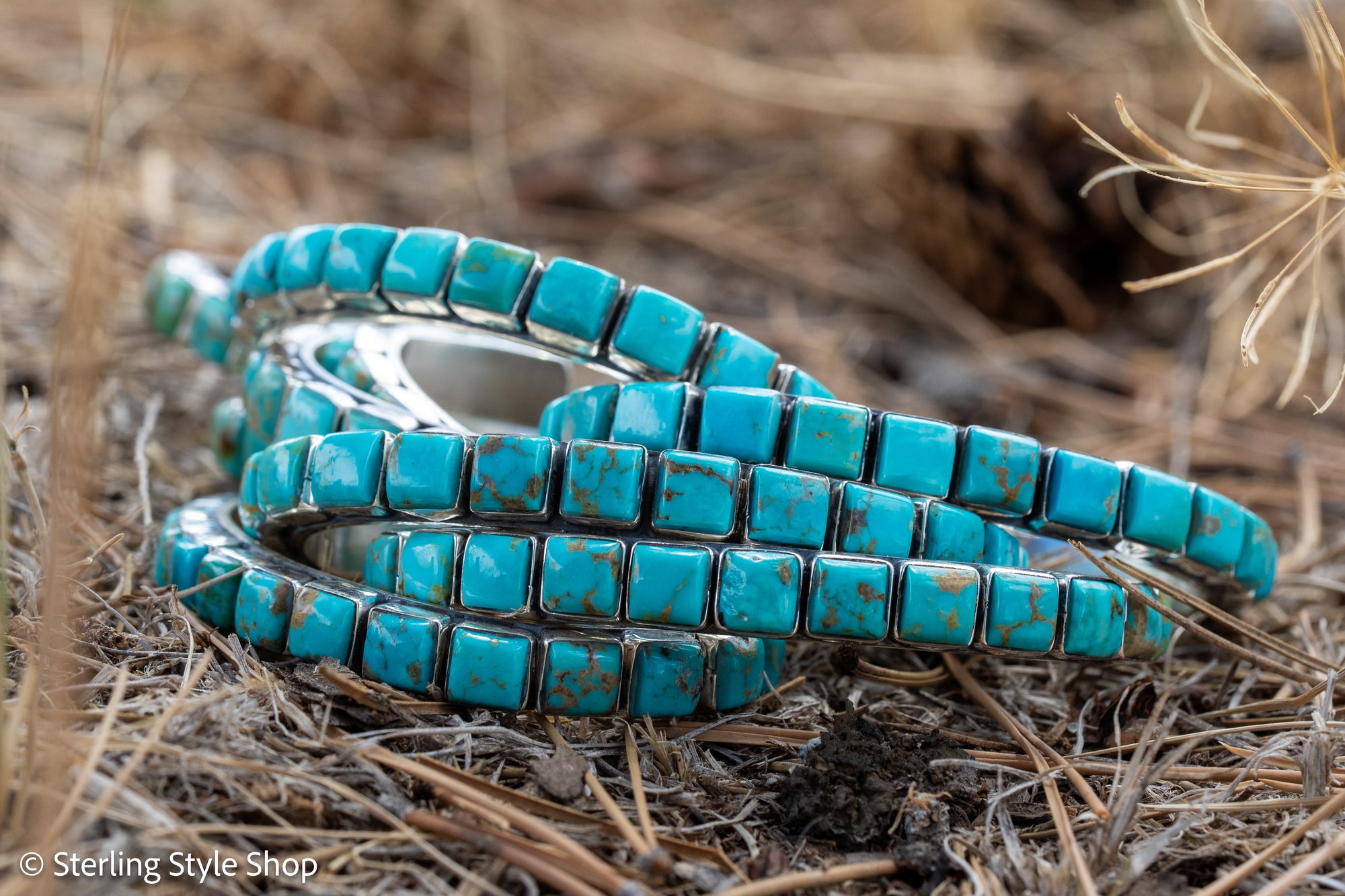 Turquoise Cuff Bracelet by Federico Jimenez | Sterling Silver | Vintage Style | Stacker Bracelets