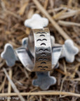 Federico Jimenez Turquoise Cross Ring, Signed Oaxacan Sterling Silver, Adjustable