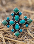 Federico Jimenez Turquoise Cluster Ring, Royston Kingman Sleeping Beauty, Sterling