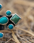 Federico Jimenez Turquoise Cluster Ring, Royston Kingman Sleeping Beauty, Sterling