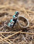 Federico Jimenez Turquoise Cluster Ring, Royston Kingman Sleeping Beauty, Sterling