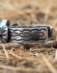 Chimney Butte Kingman Turquoise Concho Cuff, Navajo Sterling Silver, 76g