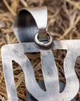 Chimney Butte White Buffalo Pendant, Open Frame, Navajo Sterling Silver