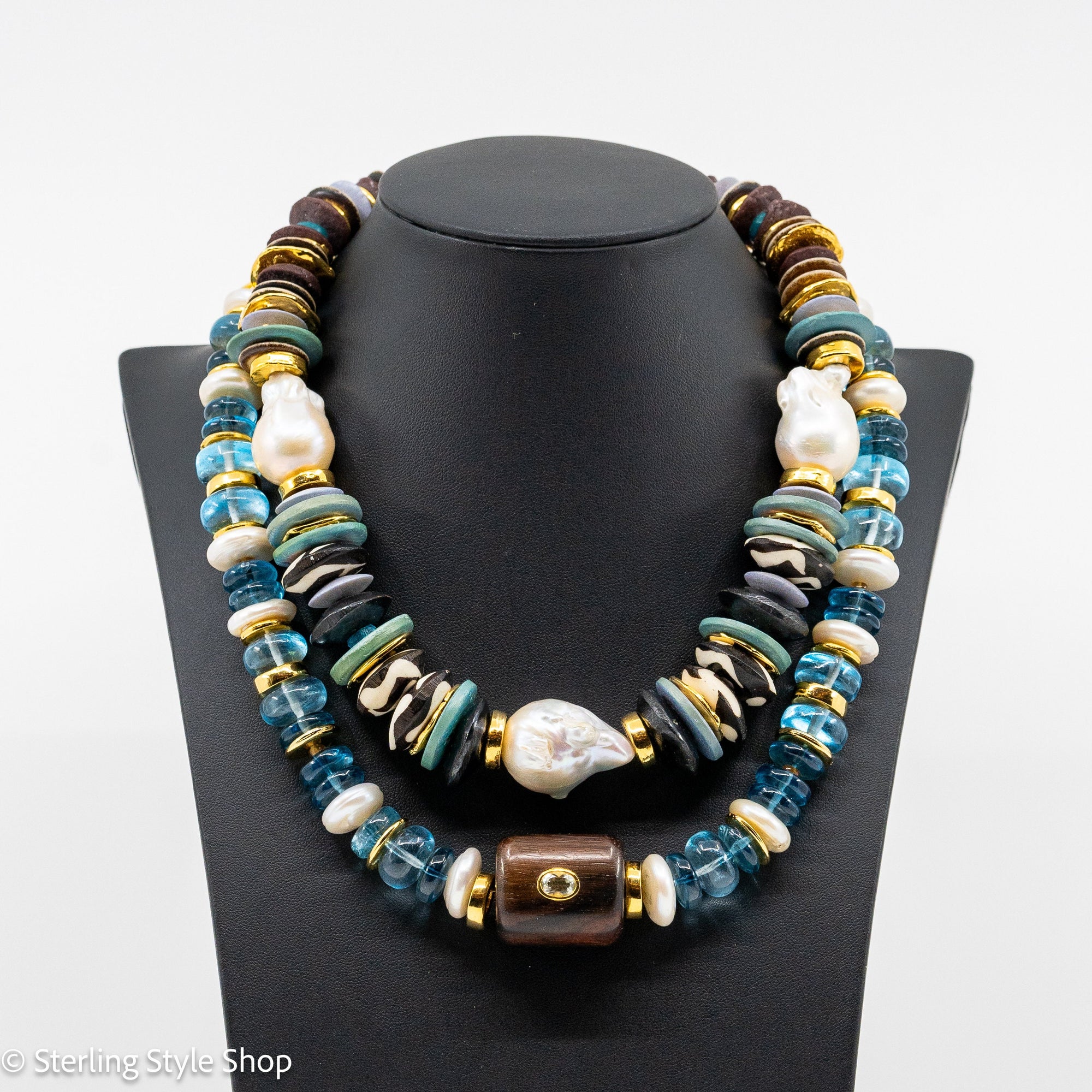 16&quot; Lizzie Fortunato Aquarius Beaded Collar Necklace