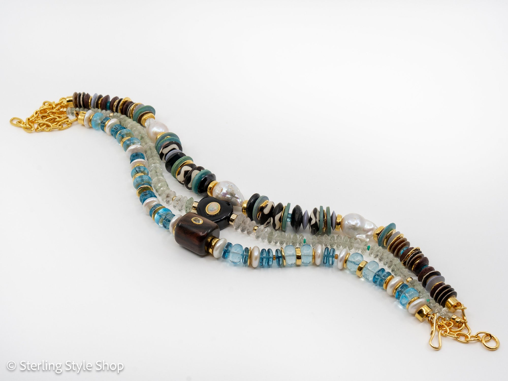 16&quot; Lizzie Fortunato Aquarius Beaded Collar Necklace