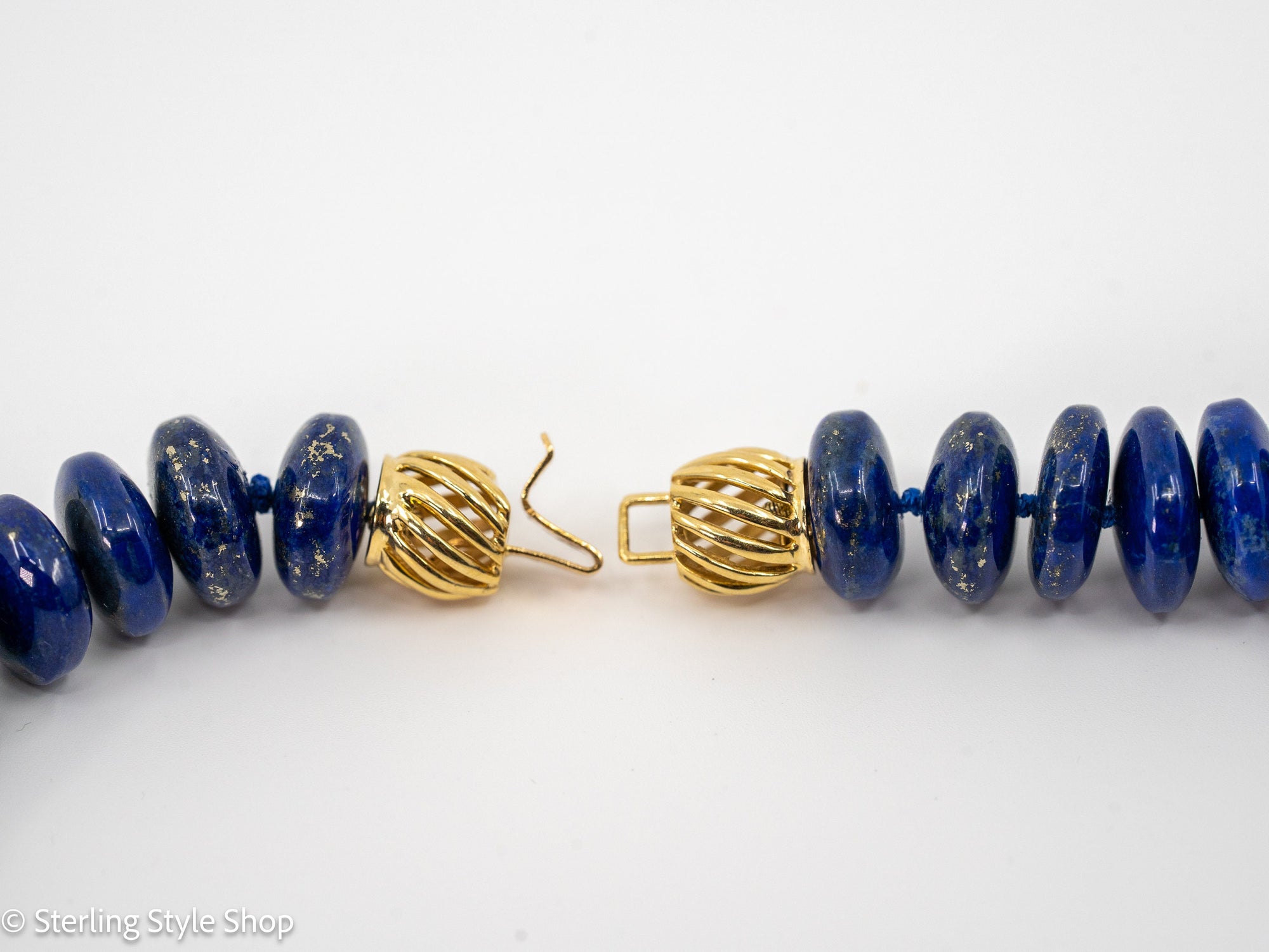 Natural Lapis Lazuli Choker Necklace with 14k clasp