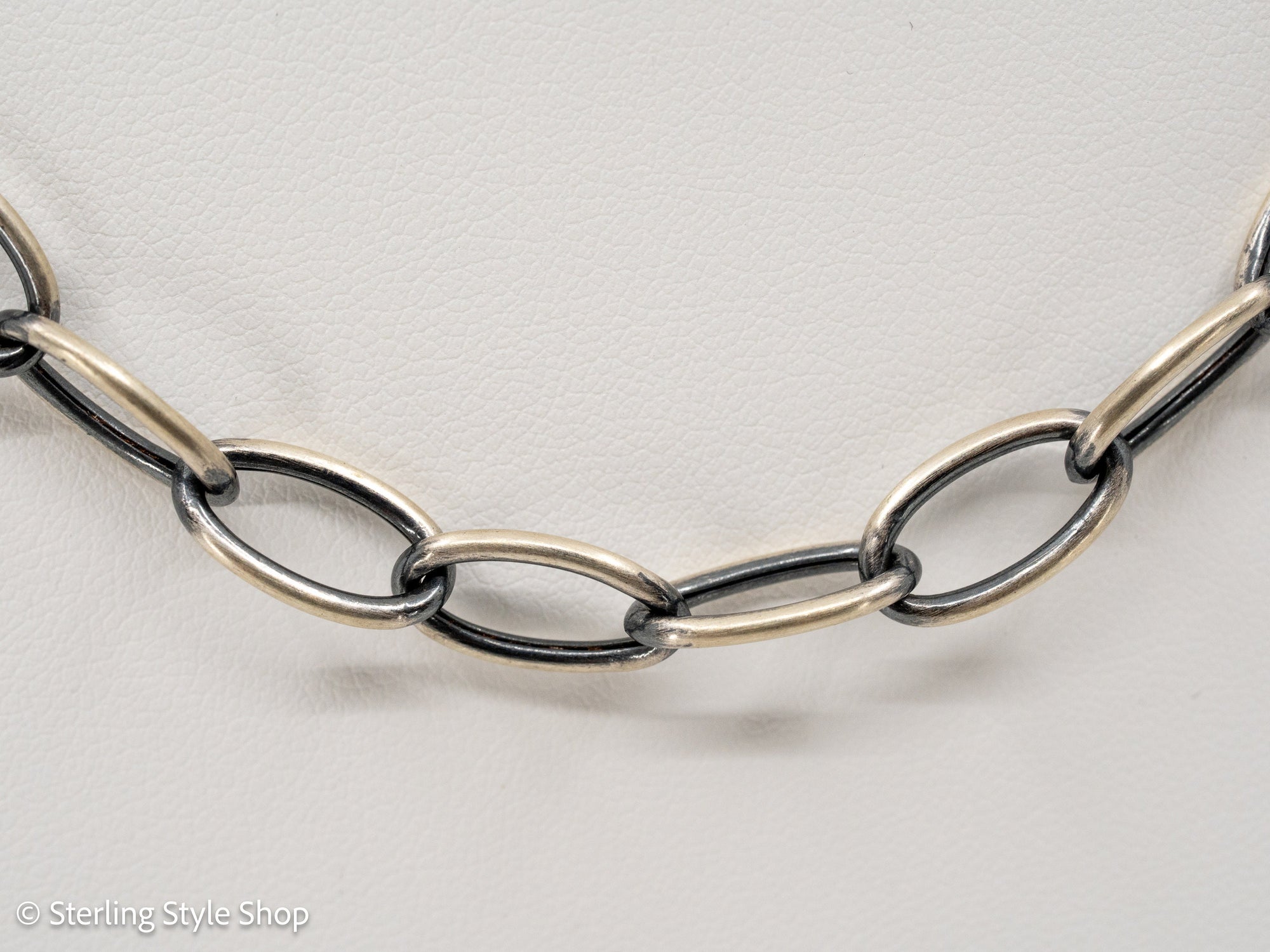 17&quot; Adjustable Sterling Silver Paperclip Chain