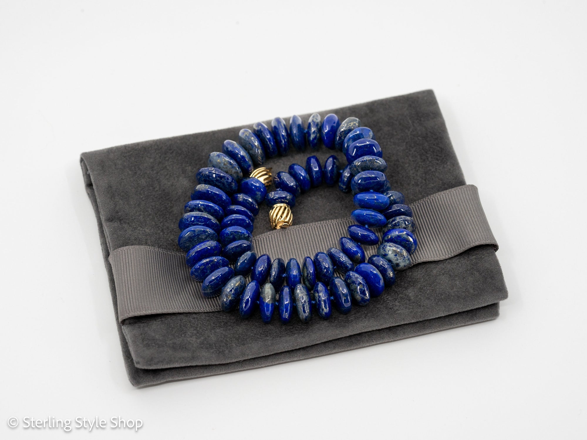 Natural Lapis Lazuli Choker Necklace with 14k clasp