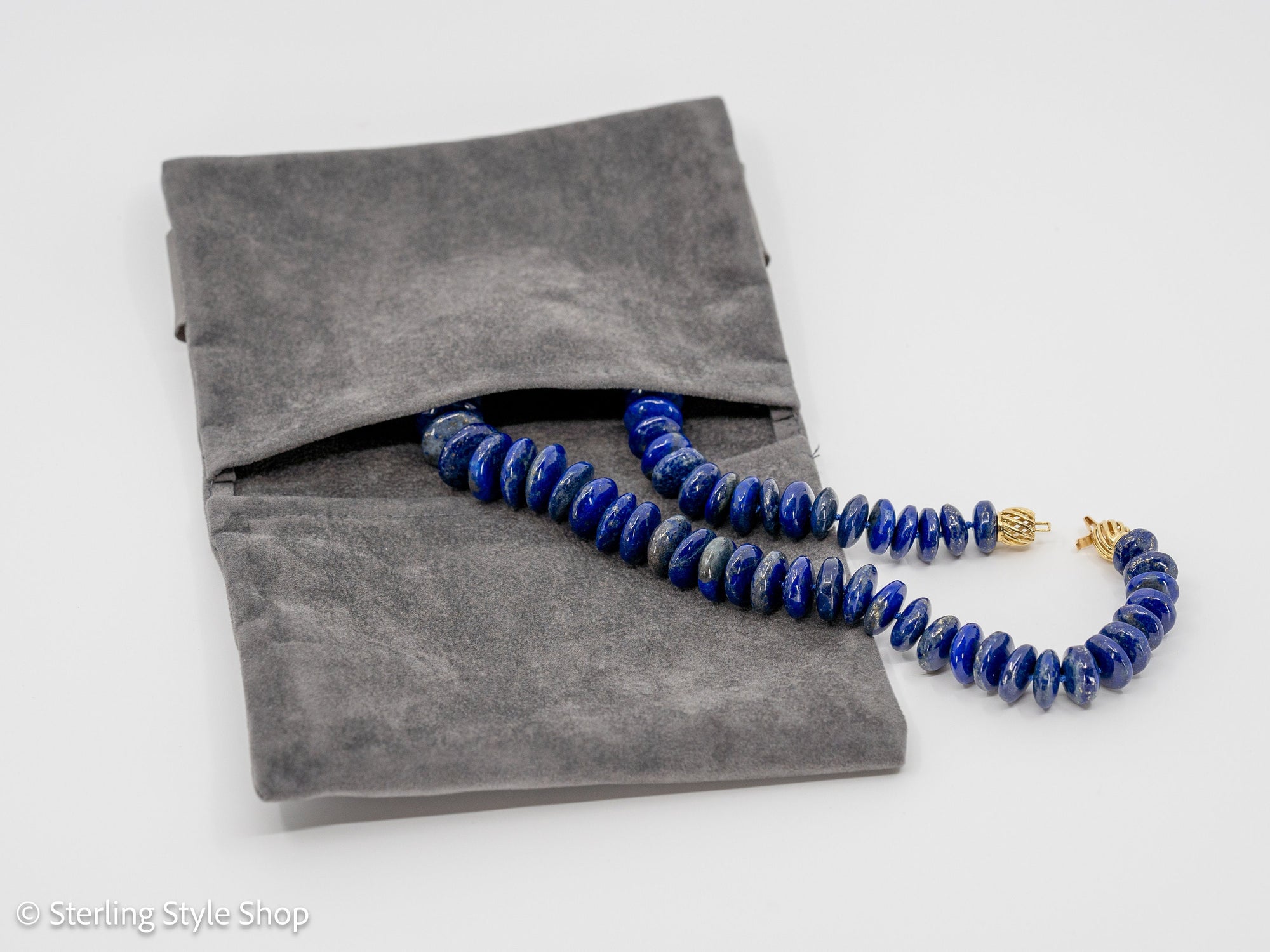 Natural Lapis Lazuli Choker Necklace with 14k clasp