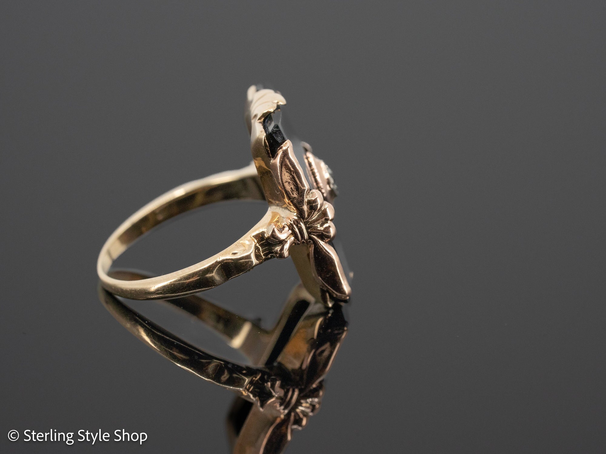 14k Rose Gold Onyx Ring