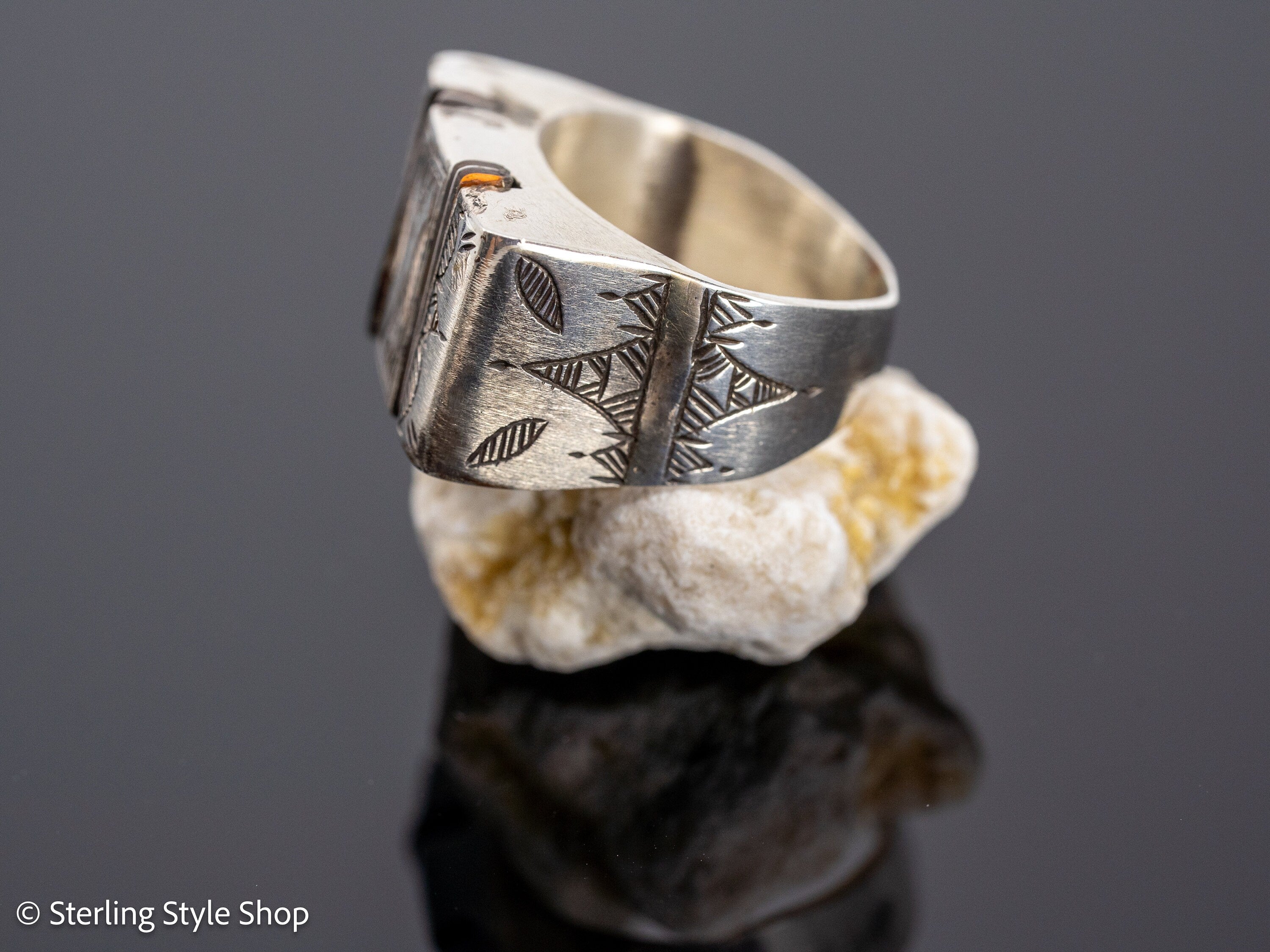 Sterling Silver Old Tuareg Ring With Ebony – Sterling Style Shop