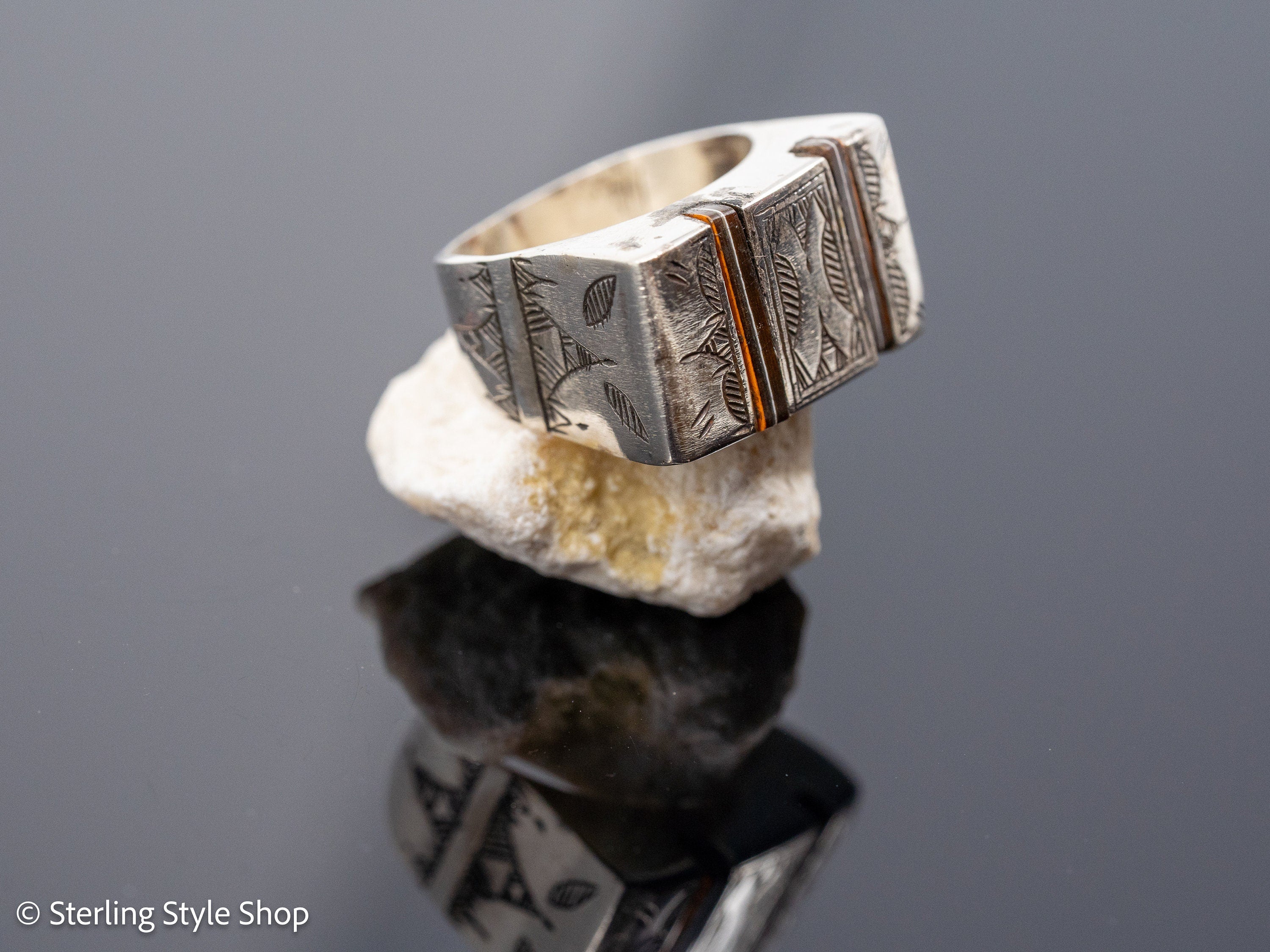 Sterling Silver Old Tuareg Ring With Ebony – Sterling Style Shop