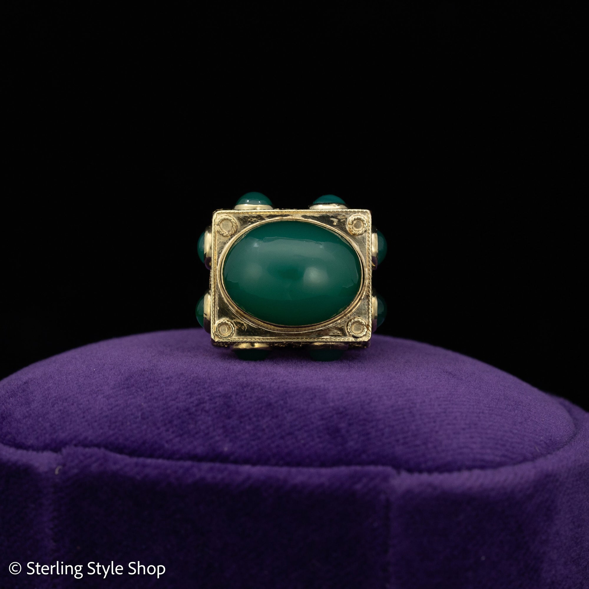 Vintage 18K Chrysoprase fob pendant, 750 Hallmarked