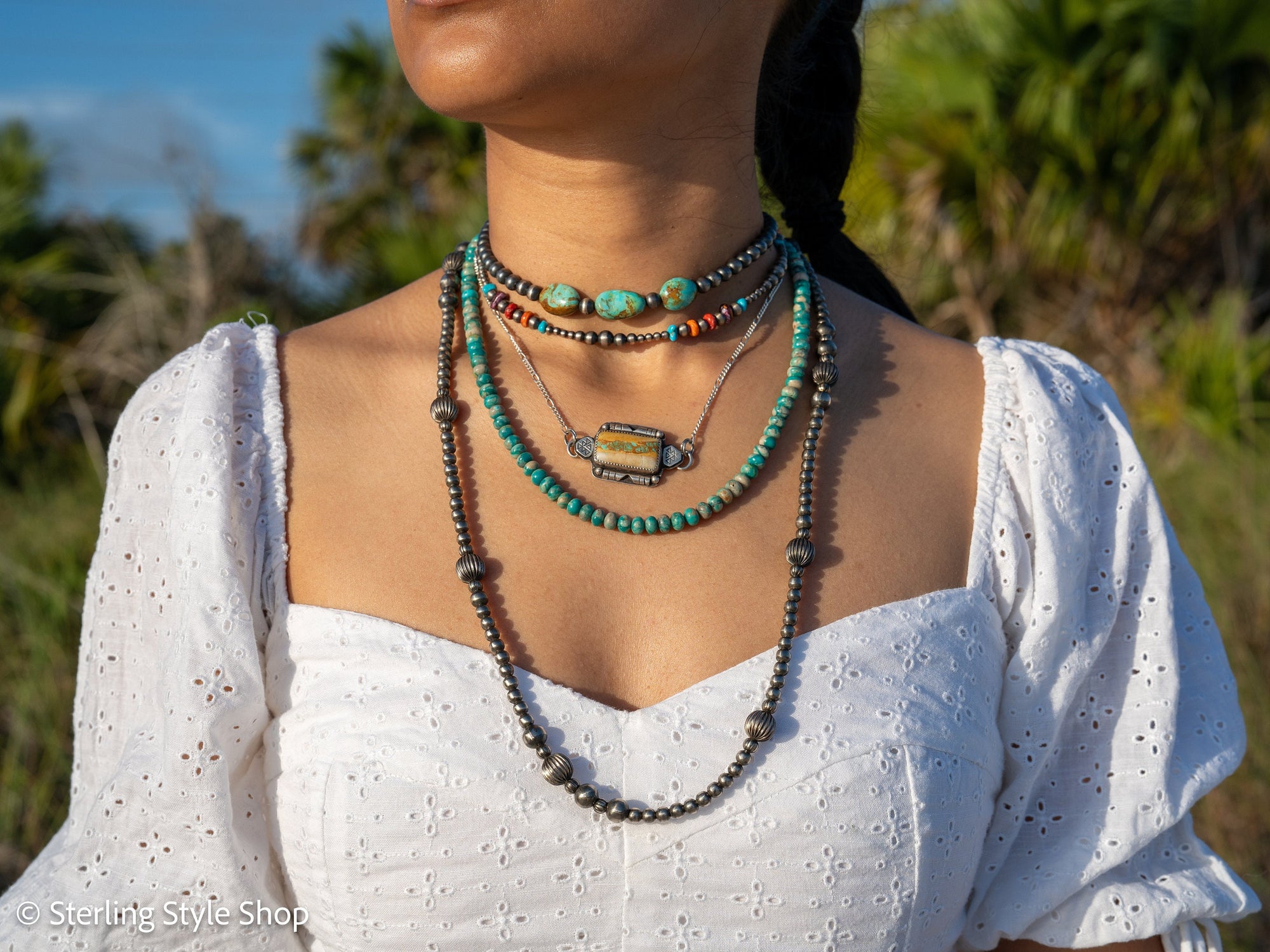 14&quot; Multi-Colored Turquoise Spiny Oyster Navajo Pearls Choker