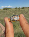 Antique 18ct Gold Celestial Ring | Star Set Old Mine Cut Diamonds | 1 Carat Total | London Hallmarked